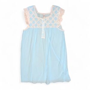 Nightgown Schweitzer Linen Women's XL Voile Lace‎ Egyptian Cotton Made in Italy